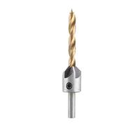 Foret à Fraiser en Acier Menuiserie en Acier au Carbone Outil D'alésage pour le Travail du Bois à Cinq Cannelures à Tige Ronde avec Clé Hexagonale pour le Forage de Chanfreinage ébavurage(Single 4mm)
