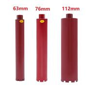 Foret à noyau de 63mm/76mm/112mm, diamant sec/humide, outil de perçage de noyau de béton renforcé, profondeur de perçage 410mm, baril de perçage rouge Rouge