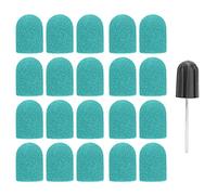 Foret à poncer les ongles, tête de ponçage, capuchon de ponçage, bandes de ponçage haute efficacité pour nail art et manucure, 16 x 25 mm, 20 pièces (Green)