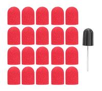 Foret à poncer les ongles, tête de ponçage, capuchon de ponçage, bandes de ponçage haute efficacité pour nail art et manucure, 16 x 25 mm, 20 pièces (Red)