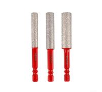 Foret à tige hexagonale pour applications de perçage à sec sur verre, porcelaine et marbre - Convient pour meuleuse d'angle avec mandrin de conversion (8 + 10 + 12 mm)