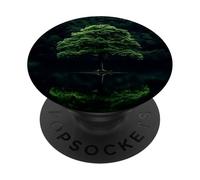 Forêt Arbres Réflexion Extérieur Faune Sauvage Vert Montagne PopSockets PopGrip Adhésif