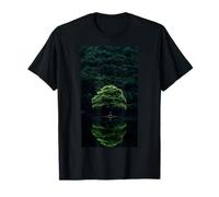 Forêt Arbres Réflexion Extérieur Faune Sauvage Vert Montagne T-Shirt