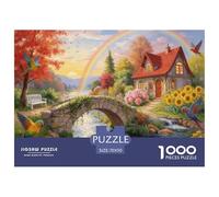 forêt Automne Cottage Conte de fées Puzzle 1000 Pièces Adultes Enfants intéressant Puzzles 1000 Pièce Jeu De Team Building Décor À La Maison 70x50cm/1000pcs