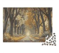 forêt Automne Puzzles 1000 Pieces Cadeau Unique Tree-Lined Avenue Challenge Toy À De Qualité Supérieure Peinture Art pour Adultes Et Enfants 1000pcs (75x50cm)