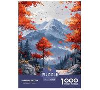 forêt Automnes and Snow Capped Montagnes Puzzle 1000 Pièces Educa Jouet Cadeau Unique Décoration Intérieure Intéressant Jeu Éduchatif Challenge Toy Adultes & Enfants des 14 Ans 38x26cm/1000pcs