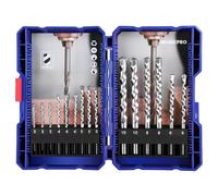 WORKPRO Jeu de 15 Forets Béton avec Boîte Ø3, 4, 5, 6, 8 et 10 mm Mèche à Béton Forets Set pour Brique, Maconnerie, Ciment
