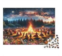 forêt Bonfire Dance Party Puzzle 1000 Pièces Adultes intéressant Puzzles 1000 Pièces Défi Jouet Cadeau 52x38cm/1000pcs