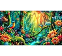 forêt colorée Puzzle 1000 pièces Educa Cadeau Unique De l'art Décoration Jeu éduchatif Challenge Toy pour Adultes et Enfants à partir de 14 Ans 75x50cm/1000pcs