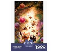 Forêt colorée Puzzles 1000 Pièces Jeu De Défi Jouet Adultes Et Plus De 12 Ans Chat Jeu De Puzzle Défi ÉduChatif Stimulation Cérébrale Cadeau Décoration Maison 38x26cm/1000pcs