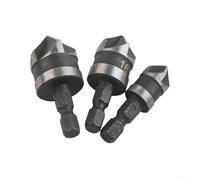 Foret conique 12 mm, 16 mm, 19 mm, en acier au carbone traité thermiquement, tige à changement rapide pour trous précis à 90 degrés dans le travail du bois (19 mm)