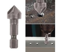 Foret conique à 90 degrés à cinq cannelures - Outil de chanfrein à tige hexagonale de 6,35 mm et foret à bois pour le travail du bois, les métaux mous, le plastique, le caoutchouc et autres