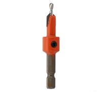 Foret conique à tige hexagonale pour travail du bois avec collier d'arrêt réglable, foret étagé à tige hexagonale de 6,35 mm pour trou pilote et fraisage dans le bois (3,2 x 8)