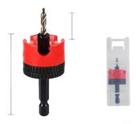 Foret conique pour le travail du bois avec contrôle de la profondeur réglable et tige hexagonale, équipé d'une bague de limite rotative et d'un noyau de foret hélicoïdal HSS pour une finition propre