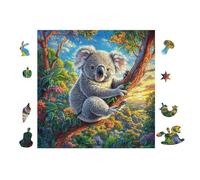Forêt d'arbres de Koala 100 Pièces Puzzle Expert Confirmé en Carton Épais sans Déformation Très Difficile Motif Complexe Cadeau Fête des Pères Premium 28x28cm