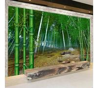 Forêt De Bambous Verts Fraîche Paysage Peu Profond Papier Peint 3D Installation Facile Intissé Tapisserie Bureau Salon Canapé Chambre Décoration Murale-430cm×300cm