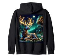 Forêt de cerfs cybernétique fantastique Sweat à Capuche