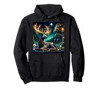 Forêt de cerfs cybernétique fantastique Sweat à Capuche