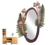 forêt de champignons en bois | bois irrégulier - Décoration murale antique intéressante avec motif de champignons botaniques