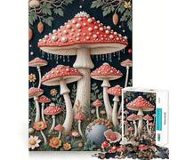Forêt de Champignons Fantastique pour Adultes, Puzzle de 1000 pièces, Jeu de réflexion, Anti-anxiété, Bords précis, Cadeau attentionné (38x26cm)
