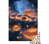 Forêt de Champignons Lumineux Puzzle 1000 Pièces Papier Adultes Nuit Lumineuse Jeu de Puzzle 1000 Pièces Décoration Détente 52x38cm/1000pcs
