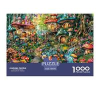 Forêt de Champignons Maison de Conte Puzzle 1000 Pièces Puzzle pour Adultes Monde Imaginaire Détente Cadeau Décoration Maison 70x50cm/1000pcs