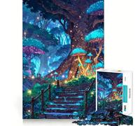 Forêt de Champignons mystiques Puzzle de 1000 pièces pour Adolescents Jouet Intelligent et Amusant Illustration découpée avec précision Objet de Collection (38x26cm)
