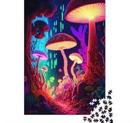 Forêt de Champignons néon 1000 Pièces Stock De Cartes Premium Puzzle Classique Adolescents Fans 12-18 Ans Entraînement du Cerveau Joyeux Cadeau Le 52x38cm/1000pcs