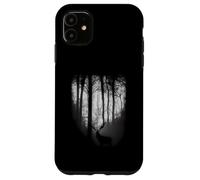 Forêt de Clair-obscur la Nuit avec Une Belle Lune d'élan Coque pour iPhone 11