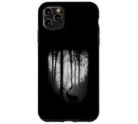 Forêt de Clair-obscur la Nuit avec Une Belle Lune d'élan Coque pour iPhone 11 Pro Max