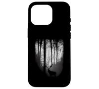 Forêt de Clair-obscur la Nuit avec Une Belle Lune d'élan Coque pour iPhone 16 Pro