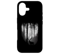 Forêt de Clair-obscur la Nuit avec Une Belle Lune d'élan Coque pour iPhone 17
