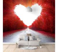 Forêt De Cœurs Rouges Créative Personnalité Papier Peint 3D Installation Facile Intissé Tapisserie Bureau Salon Canapé Chambre Décoration Murale-350cm×256cm