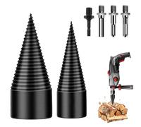 Foret de Fendage de Bois, 32mm+42mm Fendeur de Buche, Foret Conique avec 4 Poignées, Foret À Bois pour Fendre du Bois, Fendeuse Bois Cône, Fendeuse à Bois Perceuse pour Perceuse Électrique