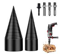 Foret de Fendage de Bois, 32mm+42mm Fendeur de Buche, Foret Conique avec 4 Poignées, Foret À Bois pour Fendre du Bois, Fe QIEDOVIEY