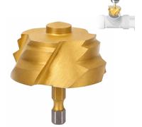 Foret de Levage PPR 48 mm à Queue Hexagonale 1/4 Pouce | Fraisoir à Triple Lame Haute Dureté, Ouvre-Trou Alésoir pour Tuyaux PPR PVC, Outil de Fraisage et Réparation Plomberie