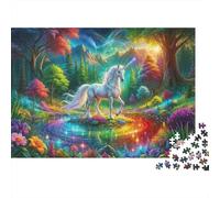 Forêt de Licorne Magique Puzzle 1000 Pièces Adultes intéressant Puzzles 1000 Pièce Peinture Art Décor À La Maison 70x50cm/1000pcs