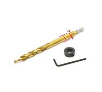 Foret de localisation de trou de poche avec tige hexagonale et pour butée de précision pour bague - Perceuse étagée 3/8", longueur 175 mm, revêtement HSS pour un positionnement précis du trou incliné