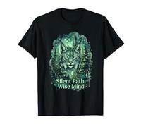 Forêt de Lynx Silent Sentier Wise Mind Wildlife Nature T-Shirt