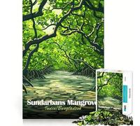 Forêt de mangroves des Sundarbans pour Adultes Puzzle de 1000 pièces Jeu d'exercice Mental Loisirs Doux Assemblage Cadeau saisonnier 38x26cm