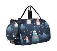 ForêT De Neige à RéPéTition Sac de Sport Natation avec Compartiment à Chaussures,Sac de Voyage Weekend Sac à Main pour Filles GarçOns