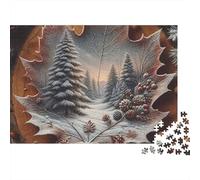 Forêt de Pins Enneigée Puzzle 1000 Pièces Papier pour Adultes Paysage dHiver Jeu de Puzzle 1000 Pièces Décoration Maison Cadeau Détente 70x50cm/1000pcs