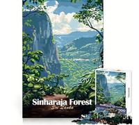 Forêt de Sinharaja, Sri Lanka Illustration Puzzle de 1000 pièces pour Adolescents Jeu de réflexion Stimulant Découpe précise Décoration Artistique 38x26cm