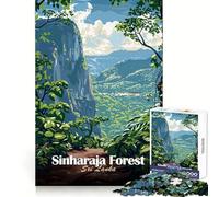 Forêt de Sinharaja, Sri Lanka Puzzle Difficile de 1000 pièces pour Adultes Illustration Remémoration Amélioration Doux et Relaxant Découpe Nette Cadeau Unique 50x75cm