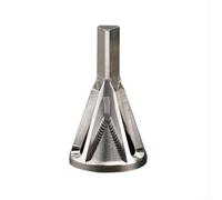 Foret d'ébavurage en forme de triangle argenté et hexagonal pour chanfreiner le métal, adapté à divers matériaux, y compris l'acier, le cuivre, l'aluminium, le laiton et le plastique
