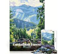 Forêt des Carpates, Roumanie Puzzle de 1000 pièces pour Adolescents Stimulation mentale Loisirs Bords Uniformes (38x26cm)