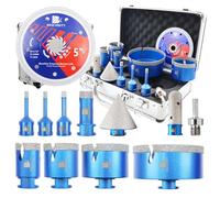 Foret Diamant BRSCHNITT - Scie Trepan Carrelage 6/6/8/20/35/50/68/110MM, 10/50mm Fingerfraise Diamantée et Adaptateur pour Carrelage Porcelaine, Granit, Marbre