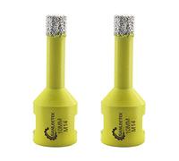 Foret Diamant Carrelage 2pcs 10mm SANLEETEK Brasé Sous Vide Scie Cloche Diamant pour Céramique Porcelaine Marbre Granit Perçage à Sec M14 Filetage