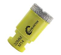 Foret Diamant Carrelage 32mm SANLEETEK Brasé Sous Vide Scie Cloche Diamant pour Céramique Porcelaine Marbre Granit Perçage à Sec M14 Filetage