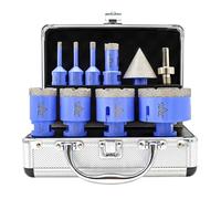 Foret Diamant Carrelage Boîte 10Pcs - 6/6/8/20/35/40/50/68mm Scie Cloche, 50mm Mèche à chanfrein, Adaptateur pour Céramique Porcelaine Carrelage Granit Marbre